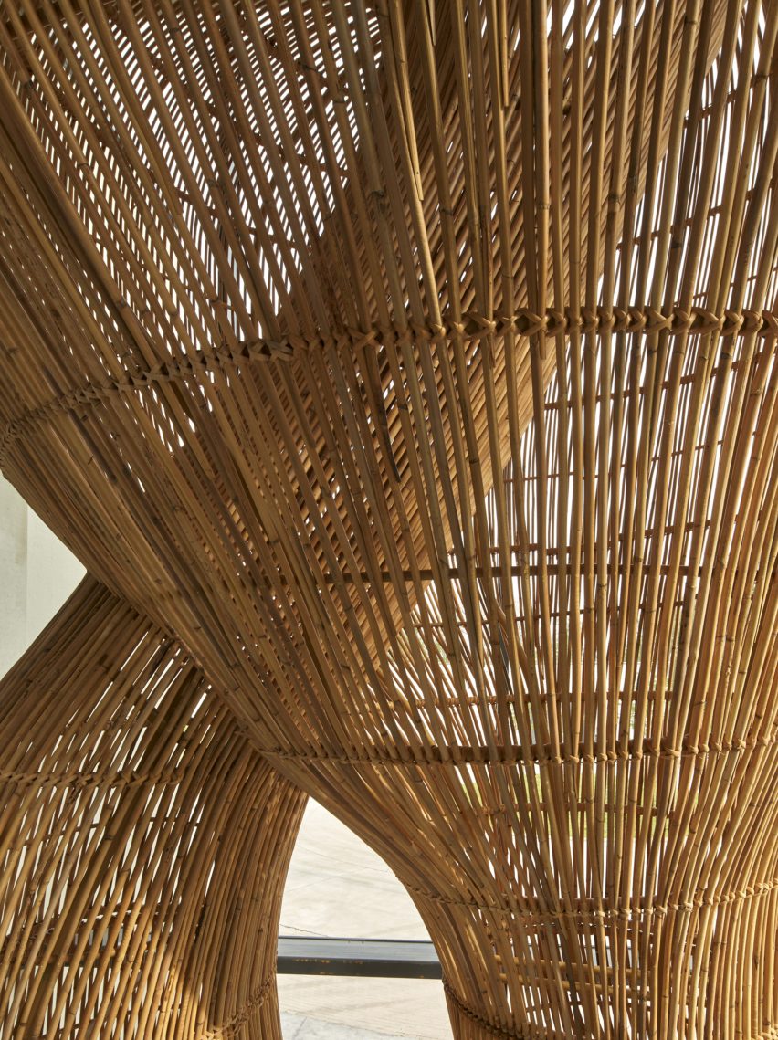 Belgium office with rattan sculpture by Enter Projects Asia