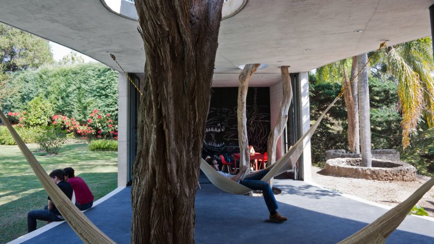 Image of a home with hammocks in the living area