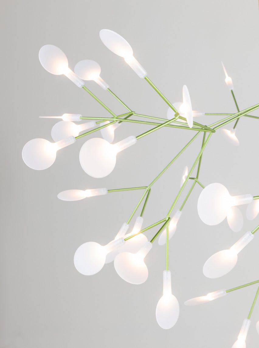 Green Heracleum lamp LED detail