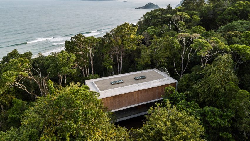Studio MK27 raises house on concrete pilotis in the Brazilian rainforest