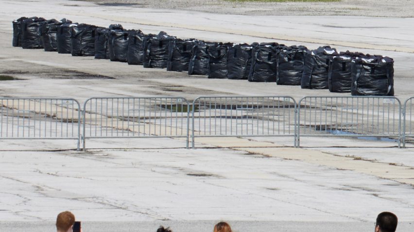 Yeezy Gap collection launched in waste bins at Herzog & de Meuron Miami car park