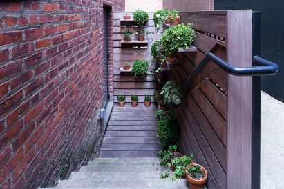 Micro apartment Chelsea stairwell