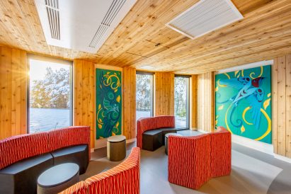 Cedar clad social space