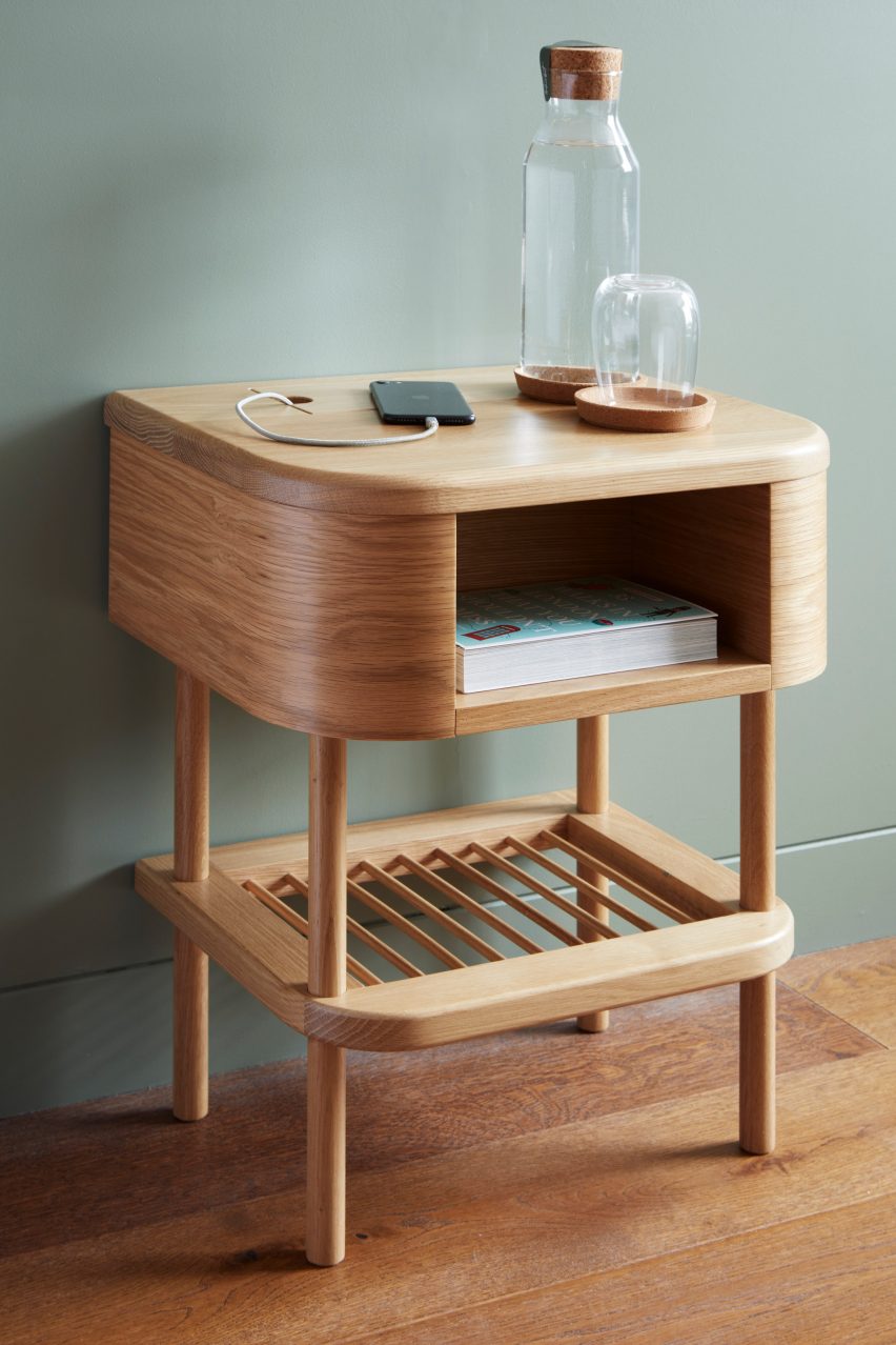 Bedside table in Inhabit Queen's Gardens by Holland Harvey Architects