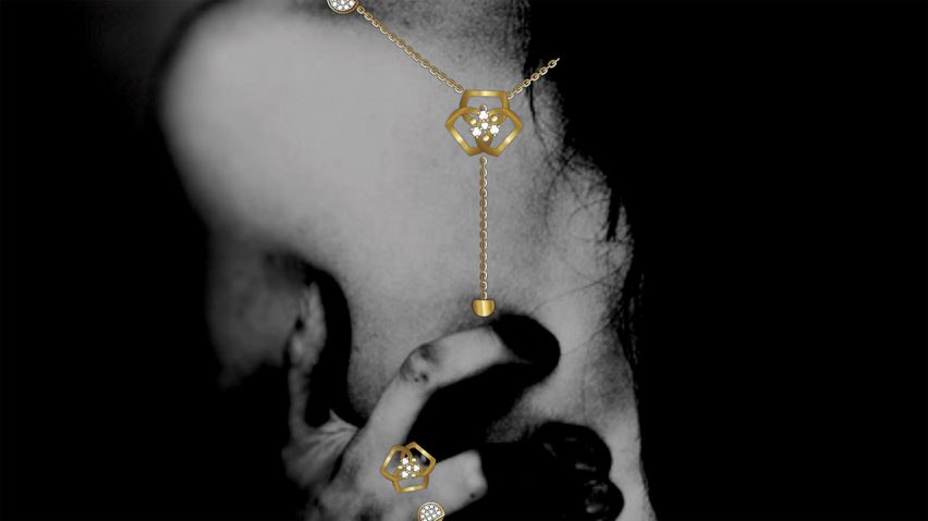 Concept drawing for a jewellery design by a student at Istituto Marangoni