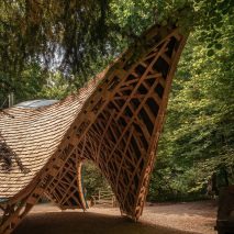 Timber shelter at Westonbirt arboretum by Invisible Studio 