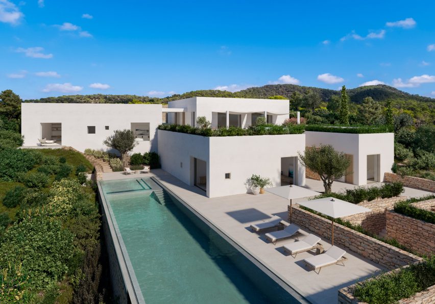 John Pawson designs two luxury limestone villas in Ibiza