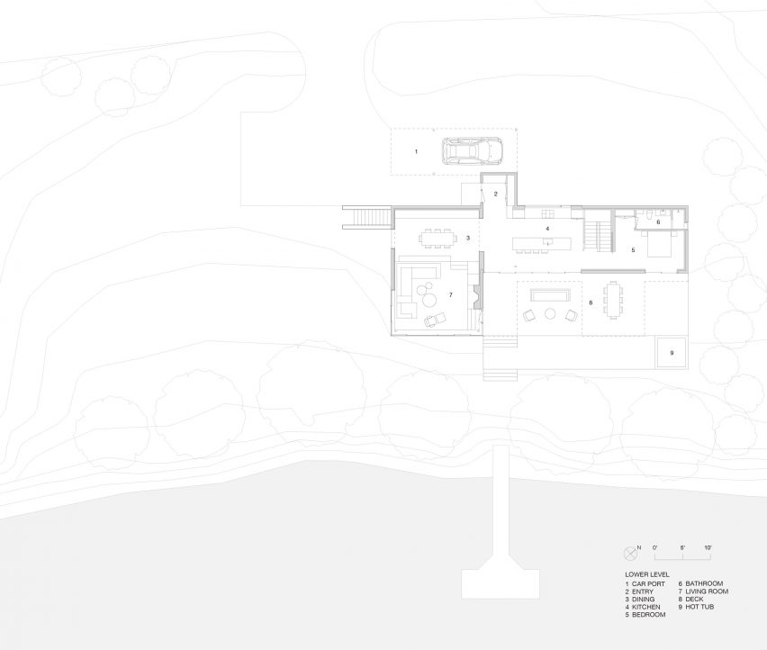 Lower level floor plan
