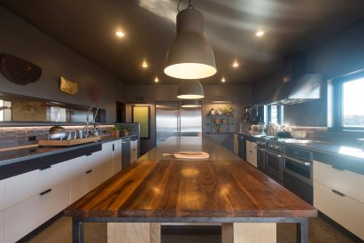 Marc Gerritsen steel and walnut island
