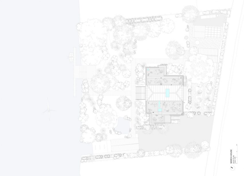 Roof plan of March House by Knox Bhavan