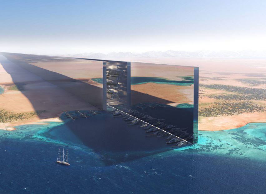 Mirrored skyscraper
