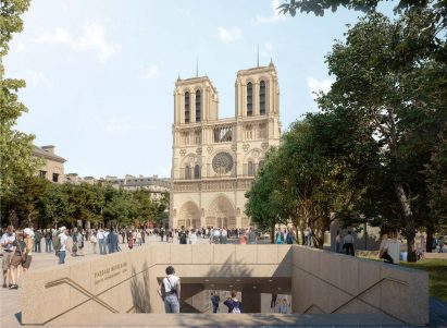 Render of underground visitor centre in Paris by Bureau Bas Smets
