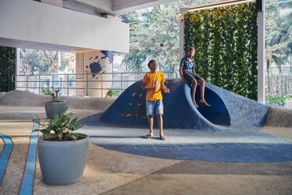 Play area beneath Mumbai flyover