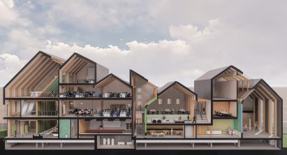 Sectional view of building