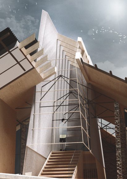 External render of building structure