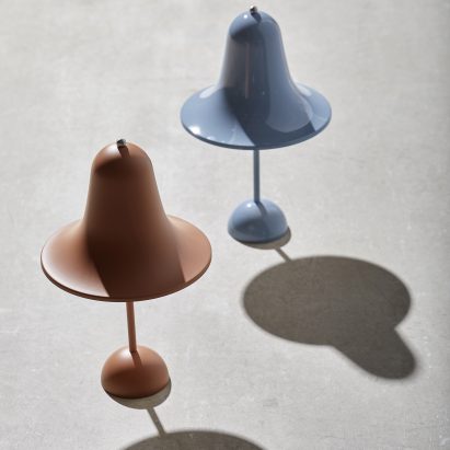 Blue and terracotta Pantop lamp by Verner Panton for Verpan