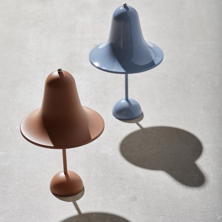 Blue and terracotta Pantop lamp by Verner Panton for Verpan