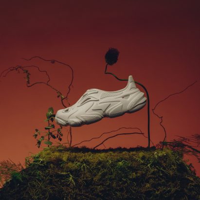 A white sandal shoe by Rose in Good Faith