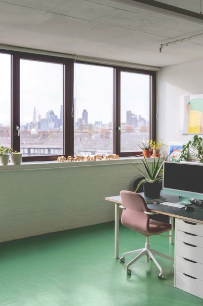 Green painted floor