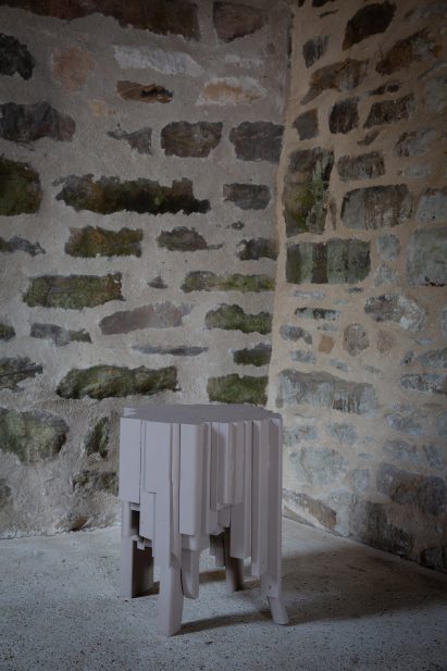 Grey stool by Rickard Whittingham