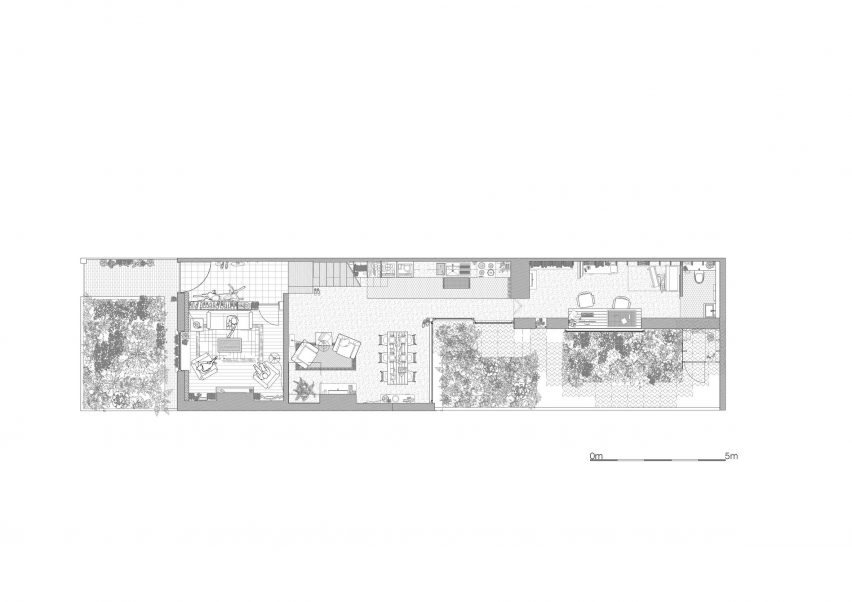 Plan of Dublin house extension by Scullion Architects