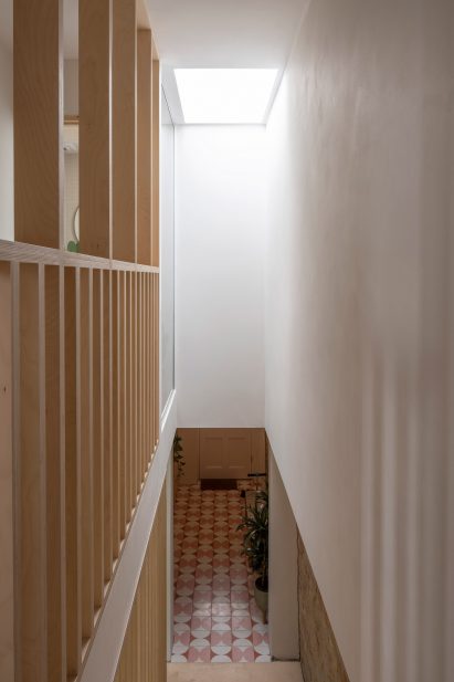 Skylight over staircase in Dublin cottage