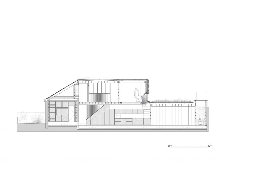 Section of Dublin house extension by Scullion Architects