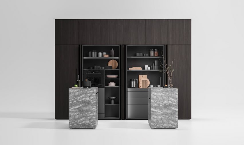 Small Living Kitchens – tall units by Falper