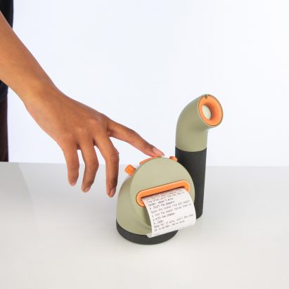 Receipt printing out of Snoot detector by Harriet Almond