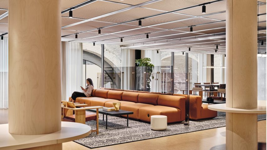 Leather sofa in TOG at Borough Yards by Studio David Thulstrup