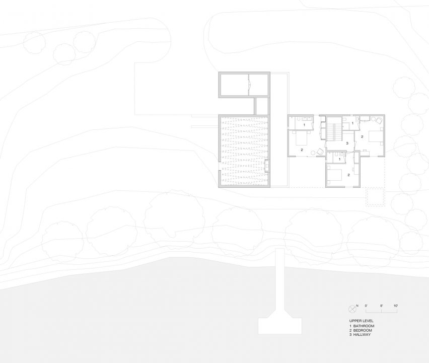 Upper level floor plan