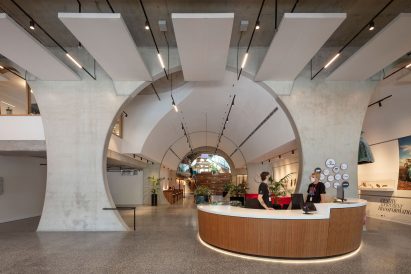 Interior image of a welcome area at the Victorian Pride Centre