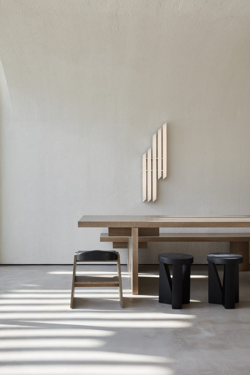 Minimalist interior of VSHD's Orijins coffee shop in Dubai