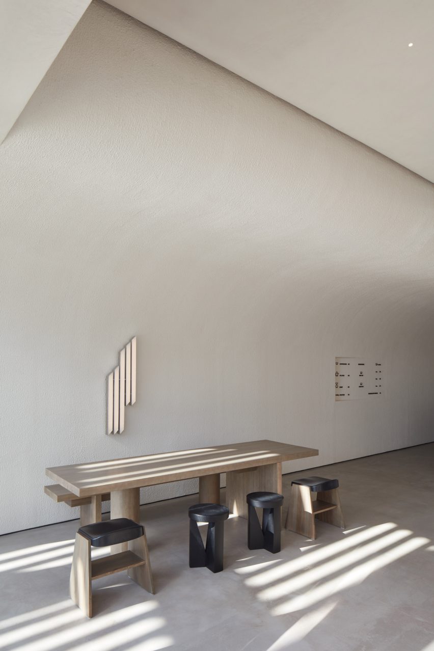Minimalist interior of VSHD's Orijins coffee shop in Dubai