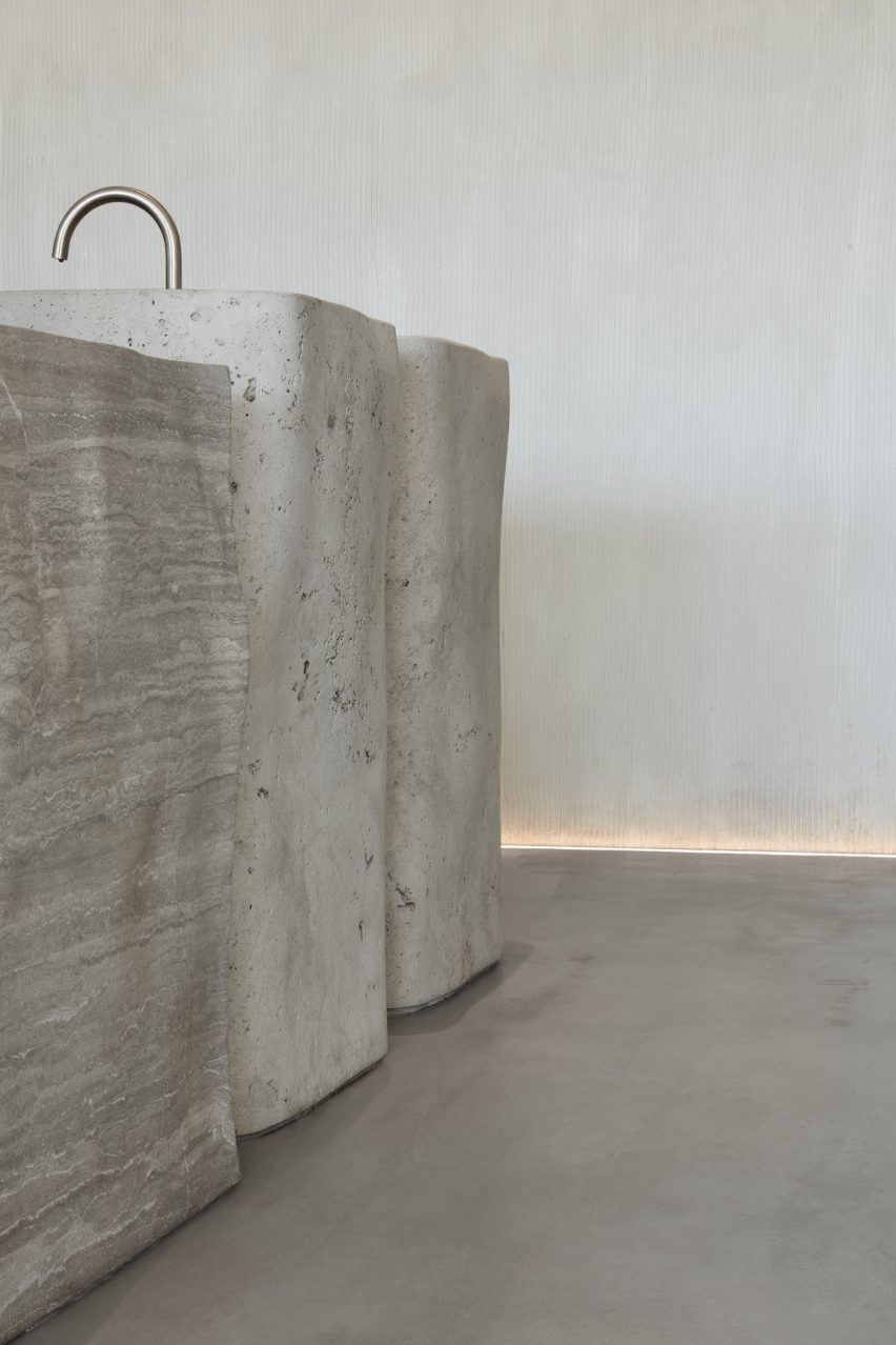 Minimalist interior of VSHD's Orijins coffee shop in Dubai