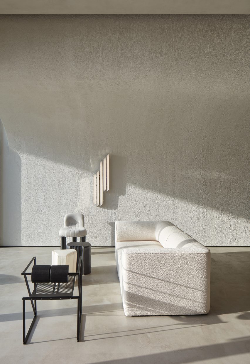 Minimalist interior of VSHD's Orijins coffee shop in Dubai