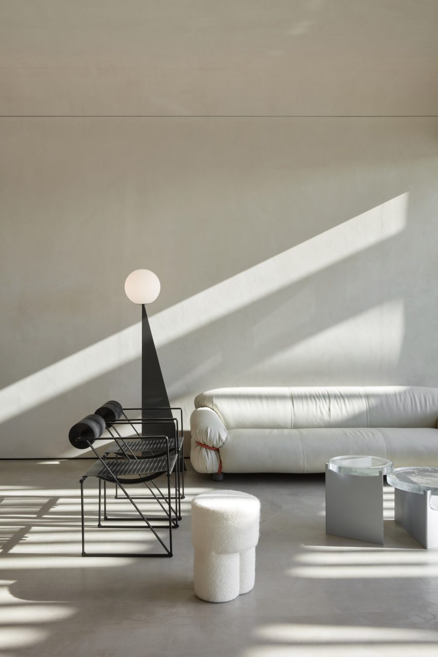 Minimalist interior of VSHD's Orijins coffee shop in Dubai