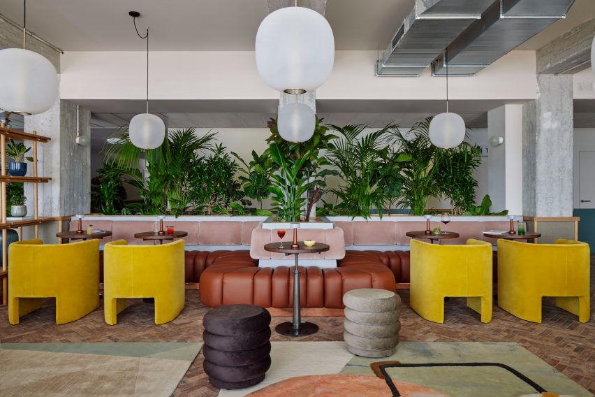 Bar inside Wunderlocke hotel in Munich, designed by Holloway Li