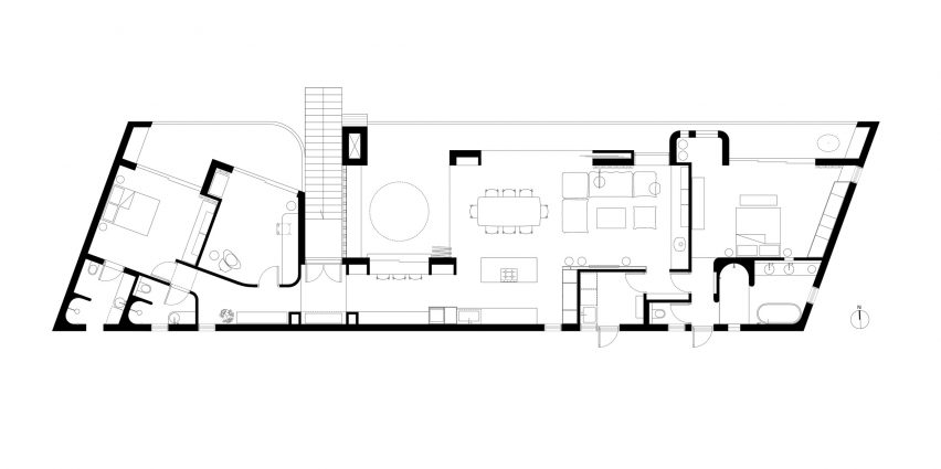Floor plan of Yvette van Zyl's self-designed home