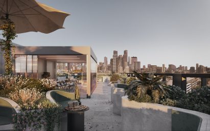 Render of a roof garden in Melbourne