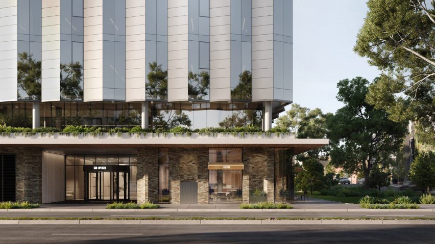 Entrance to 550 Spencer offices by Kennon