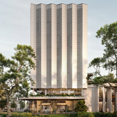 Front facade of 550 Spencer offices by Kennon