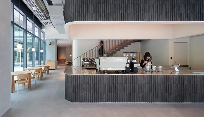 Blue Bottle Coffee Shanghai first floor bar and seating