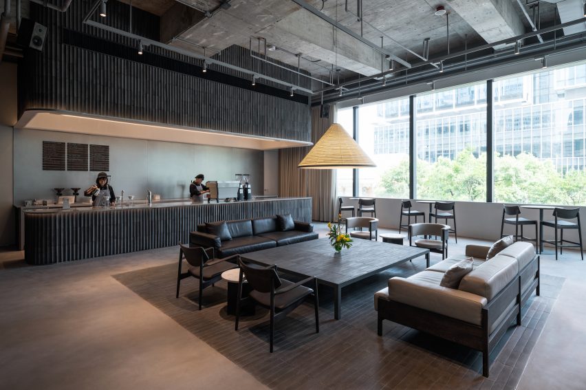The lounge area at Blue Bottle Coffee Shanghai