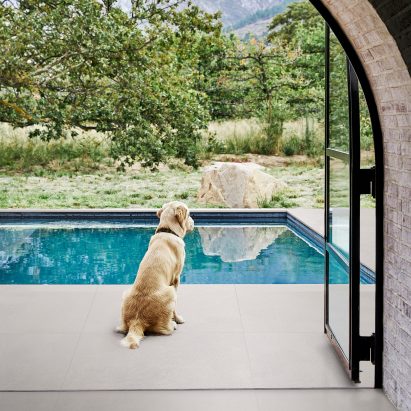 A photograph of Cementum tiles used for a poolside