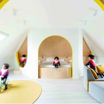 Relaxing Geometry with Pops of Yellow by Van Staeyen Interieur Architecten