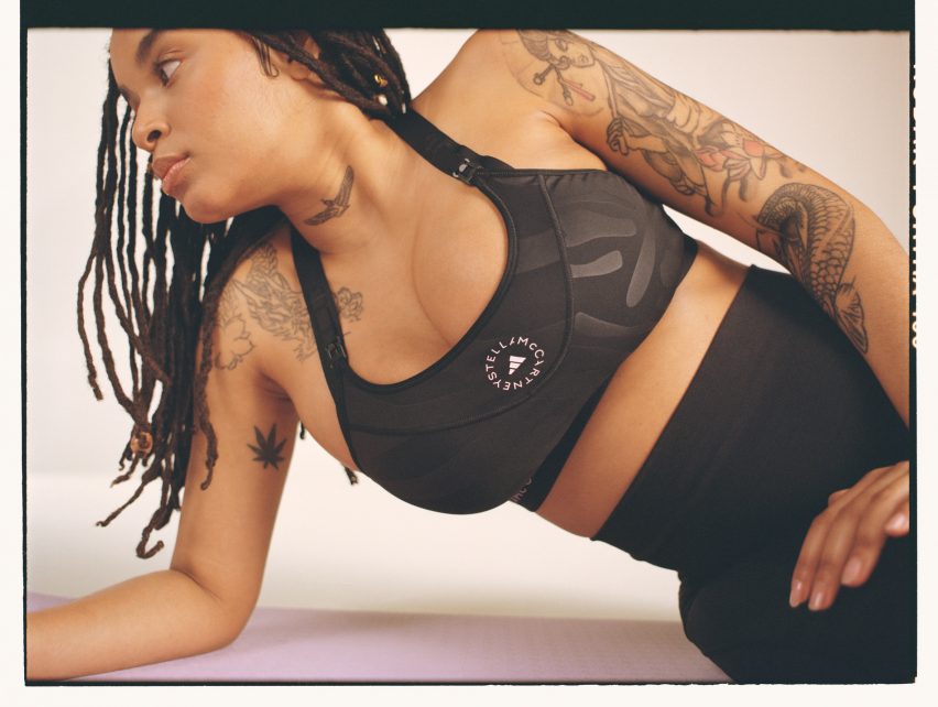 A black nursing sports bra by Adidas