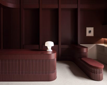 Oxblood coloured interior