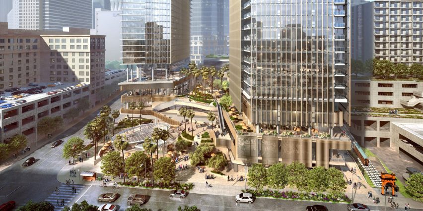 Render of planned Angels Landing skyscraper in Los Angeles by Handel Architects