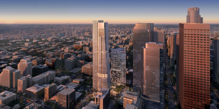 Render of planned Angels Landing skyscraper in Los Angeles by Handel Architects